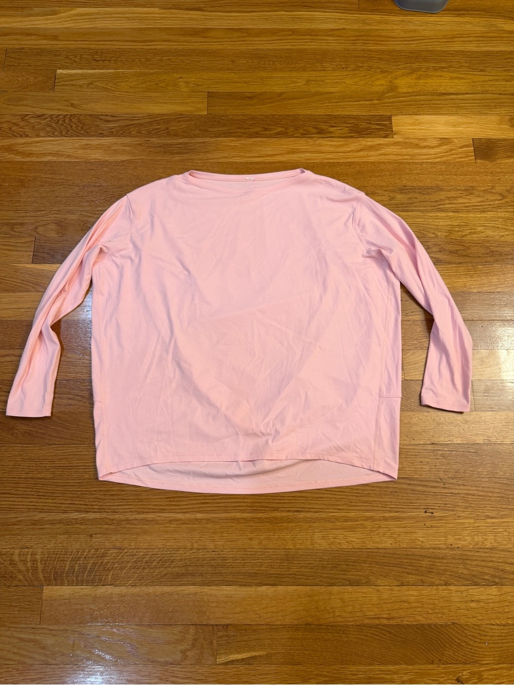 Lululemon Back in Action Long Sleeve Shirt in Peachy Pink - Size Est. 10